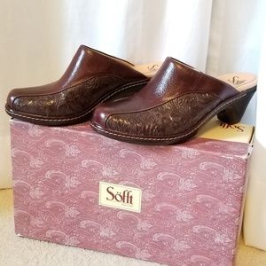 Sofft London Brownwood Size 8 Wide NIB Clog/Mule